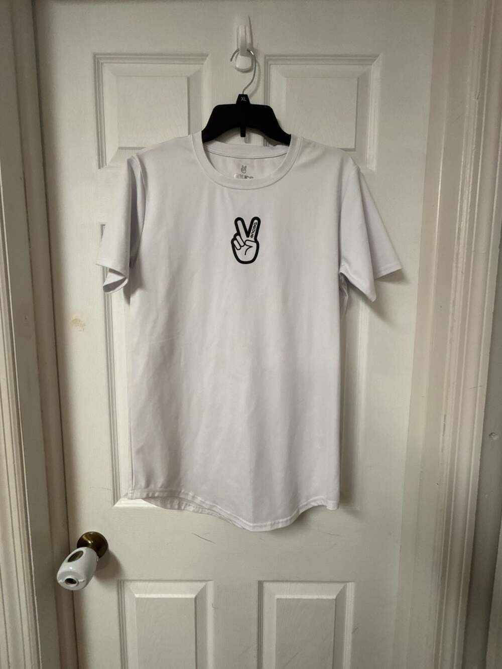 Deuce Brand White Peace Sign Embroidered Short Sleeve T-Shirt